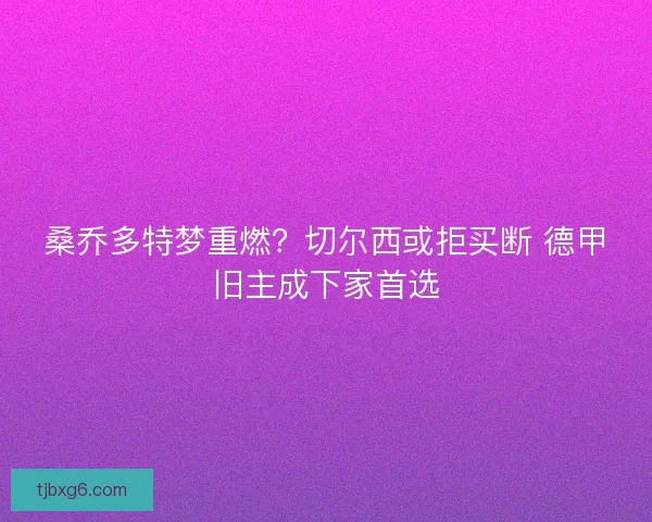 桑乔多特梦重燃？切尔西或拒买断 德甲旧主成下家首选